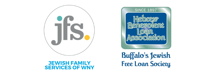 Logos for the Jewish Buffalo Federation Partner Grants. Jewish Family Services of WNY, Buffalo Jewish Free Loan Society